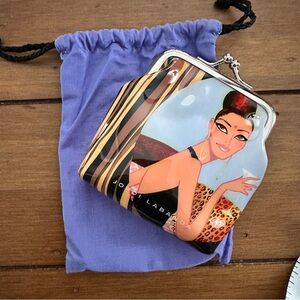 Vintage Jordi Labanda Coin Clutch with Fashion Graphic Design
